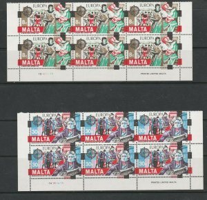 Malta EUROPA Stamps - Historic Events - Maltese History 1982 Blks of 6 MNH 