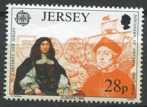 Jersey Sc#594 MNH, 28p org & multi, Europa (C.E.P.T.) 1992 - Discovery of Ame...