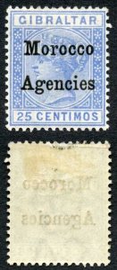 Morocco Agencies SG12 25c opt type 2 M/M Cat 11 pounds