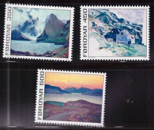 FAROE ISLANDS Scott 18-20 MNH** 1977 Landscaper Art stamps