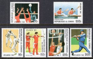 Congo Peoples Republic 1102-1107 Summer Olympics MNH VF