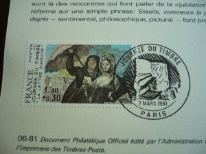 Stamps - France - Scott# B538 - Used First Day Issue - History of the Stamp