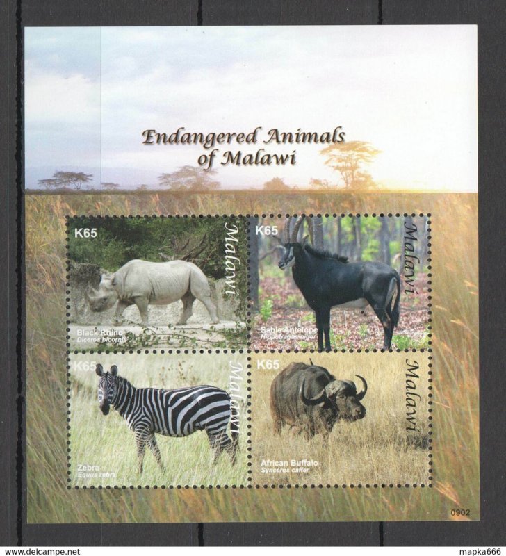 2009 Malawi Fauna Endangered Wild Animals Of Malawi #802-805 Kb ** Pm098
