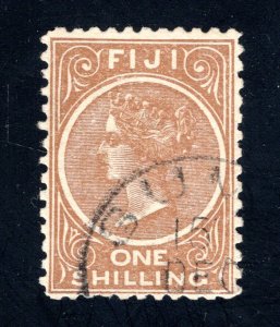 Fiji SC #44,  VF, Used, 1sh yellow brown,  CV $12.50  ..... 1980014