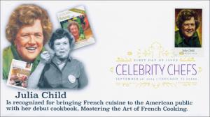 14-148, 2014 Celebrity Chefs Julia Child Digital FDC Color Postmark KSC Cachets