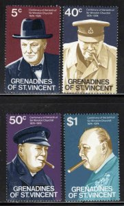 St. Vincent Grenadines #52-55 ~ Cplt Set 4 ~ Churchill Centenial ~ MNH (1974)