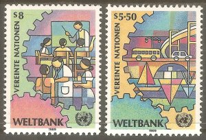 UN VIENNA Sc# 88 - 89 MNH FVF Set2 1989 World Bank