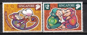 Singapore 2004 Sc 1098-9 Zodiac Monkey MNH