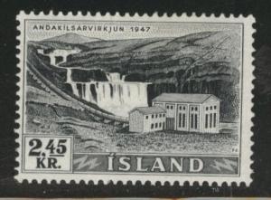 Iceland Scott 294 MH* 1956 waterfall stamp