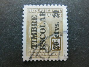 1952-53 A4P47F84 Ecuador Surch 20c on 10s Used-