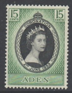 Aden Scott 47 - SG47, 1953 Coronation 15c MH*