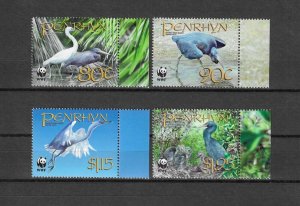 COOK ISLANDS/PENRHYN 2008 WWF SG 547/550 MNH