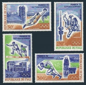 Mali C147-C150,C150a, MNH. Mi 316-319,Bl.6. Olympics Munich-1972: Soccer, Judo,