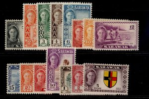 SARAWAK GVI SG171-185, complete set, LH MINT. Cat £120. 