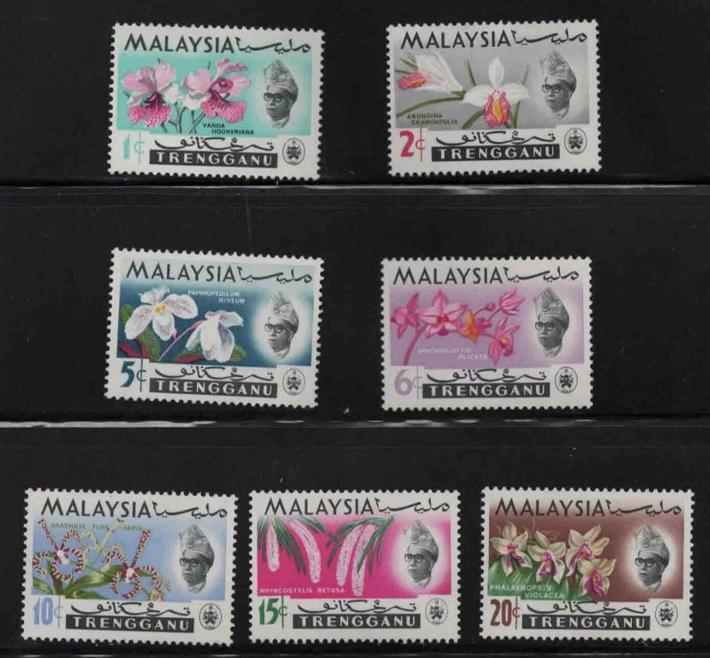 Malaysia Trengganu Scott 86-92 MH* Flower set 8/11