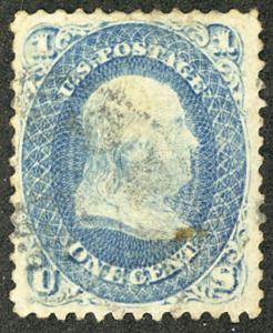 US #63 SCV $140. 2c Franklin, XF, used, faintly canceled, choice stamp, Seldo...