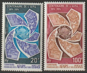 1973 Afars and Issas 106-107 100 years of UPU 7,00 €