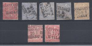 North German Confederation, Sc 4/16 used with Railway cancels, 7 different