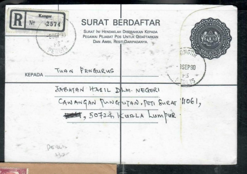 MALAYA PERLIS COVER (P0509B) 1990 $1 RLE  KANGAR  TO KL