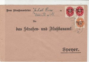 Germany 1920 Woerth.rh Multiple Cancel & official  Stamps Cover ref 22953