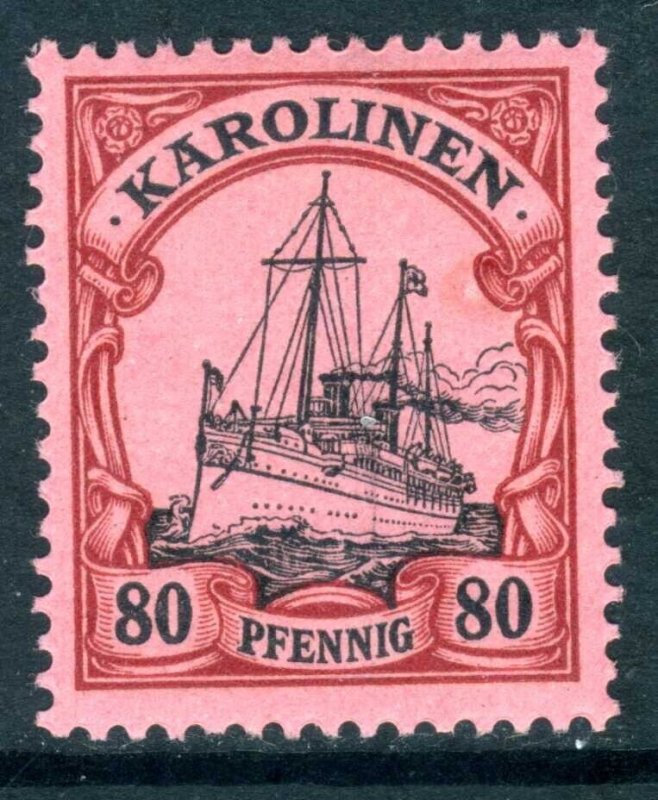 Caroline Islands 1901 Germany 80 pfg Yacht Ship Unwatermark Scott #15 Mint E350