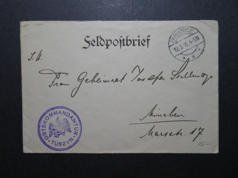 Germany 1916 Feldpost Cover / Pabianice Poland CDS - Z11410