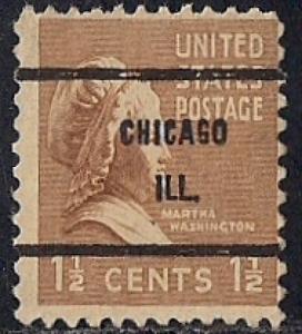 805 1 1/2 cent Martha Washington Precancel Stamp used AVG