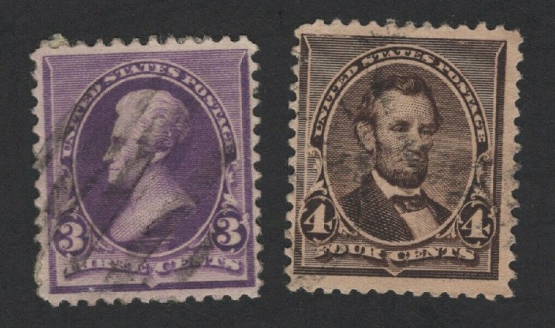 United States USED Scott Number 221-22 F-VF -  BARNEYS