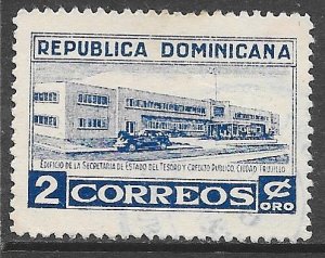 Dominican Republic 454: 2c Treasury Building, Ciudad Trujillo, used, F-VF