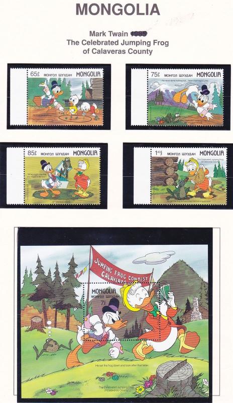 Mongolia 1628-38 MNH 1987 DISNEY Cartoons Little Tailor & Jumping Frog w/S Shts