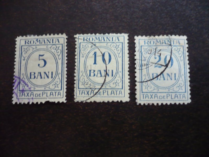 Stamps - Romania - Scott# J42,J43,J45 - Used Part Set of 3 Stamps