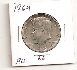 BU 1964 Silver Kennedy Half Dollar