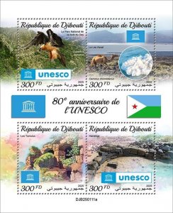 DJIBUTI - 2025 - UNESCO. 80th Anniv - Perf 4v Sheet - Mint Never Hinged