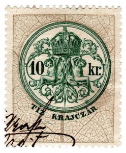 (I.B) Hungary Revenue : Duty Stamp 10k