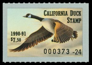 Scott CA21 1990 $7.50 California Duck Stamp Mint VF OG NH