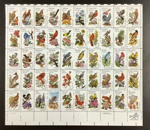 1953-2002 State Birds & Flowers MNH 20 c Sheet of 50 FV $10.00 1982 Line perfs