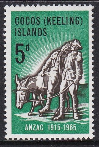 7 Cocos Islands 1965 ANZAC MNH