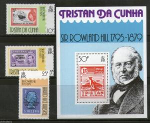Tristan Da Cunha 1979 Sir Rowland Hill Stamp on Stamp 3v+M/s Sc 260-3 MNH #13099