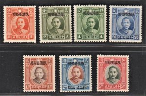 China-Yunnan 1932 London Ovpt on London Pt SYS (7v Cpt, Dbl Circle) MLH CV$450