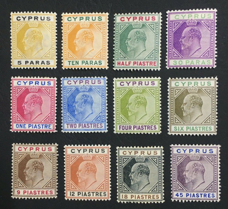 MOMEN: CYPRUS SG #60-71 1904-10 MINT OG H LOT #60594