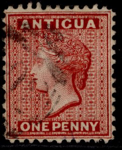 ANTIGUA QV SG24, 1d carmine-red, FINE USED. Cat £20.