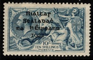 IRELAND SG21 1925 10/= DULL GREY-BLUE PAPER ADHESION MTD MINT