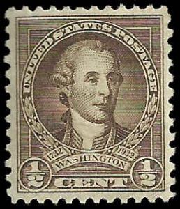 # 704 Mint Hinged Olive Brown Washington Bicentennial