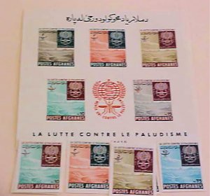 AFGHANISTAN MOSQUITO MALARIA  SHEETLET & 6  STAMPS ALL IMPERF MINT NH