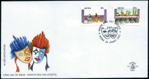 Aruba 205-206,FDC. Mascaruba,40th Ann.2001.Actors.Foreground.