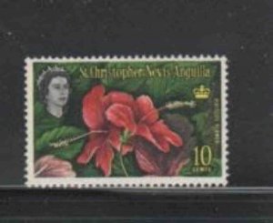 ST. KITTS- NEVIS #152 1963 10c HIBISCUS MINT VF NH O.G