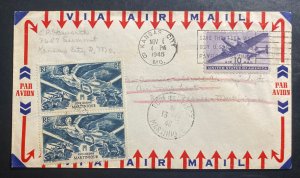 1946 Kansas City USA Airmail Return To Sender Cover To Martinique Mixed Franking