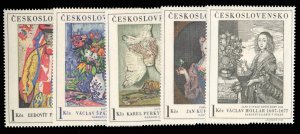 Czechoslovakia #1435-1439 Cat$32.80, 1966 Paintings, complete set, never hinged