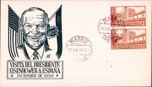 Spain 1959 Visit of US President Dwight Eisenhower  Stamps Used Sc 905