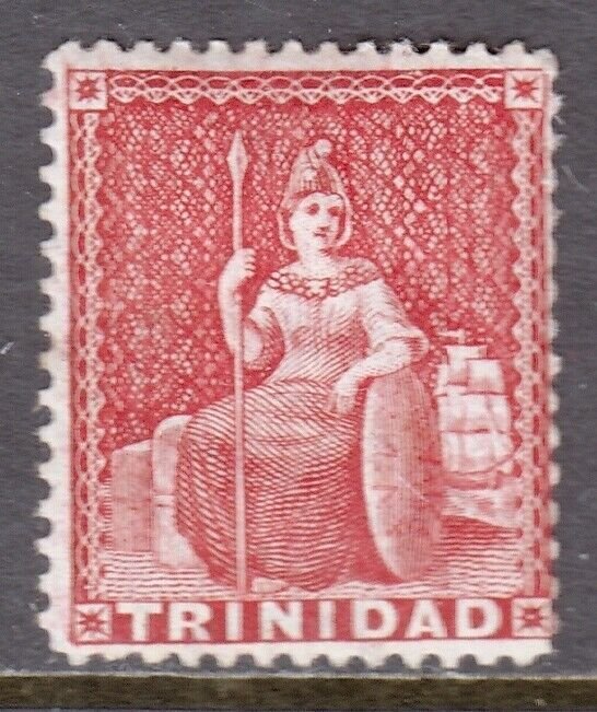 TRINIDAD — SCOTT 58 (SG 75b) — 1886 1d CARMINE BRITANNIA — MH — SCV $42